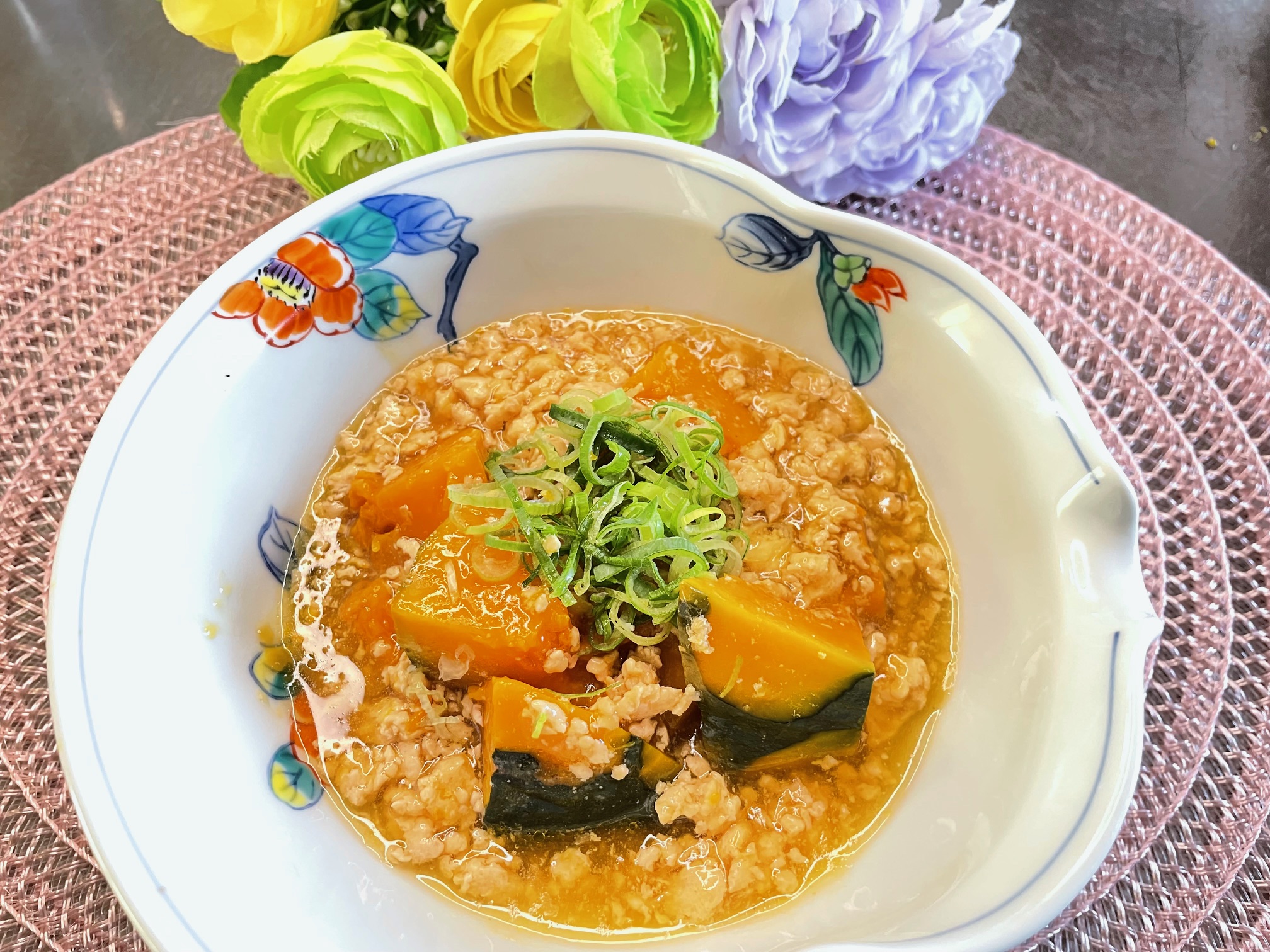 かぼちゃのひき肉あん