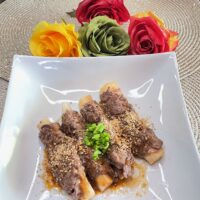 長いもの牛肉巻きみそ風味